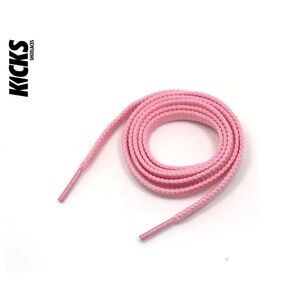 PINK PREMIUM WEAVE FLAT SHOELACES by Kicks 1 Pair (2 Laces)